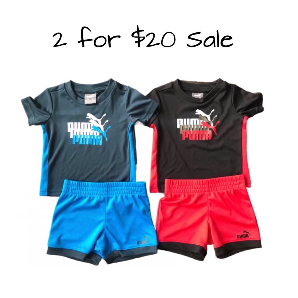 TWO PUMA BABY SHORTS SETS SIZE 3-6 MONTHS